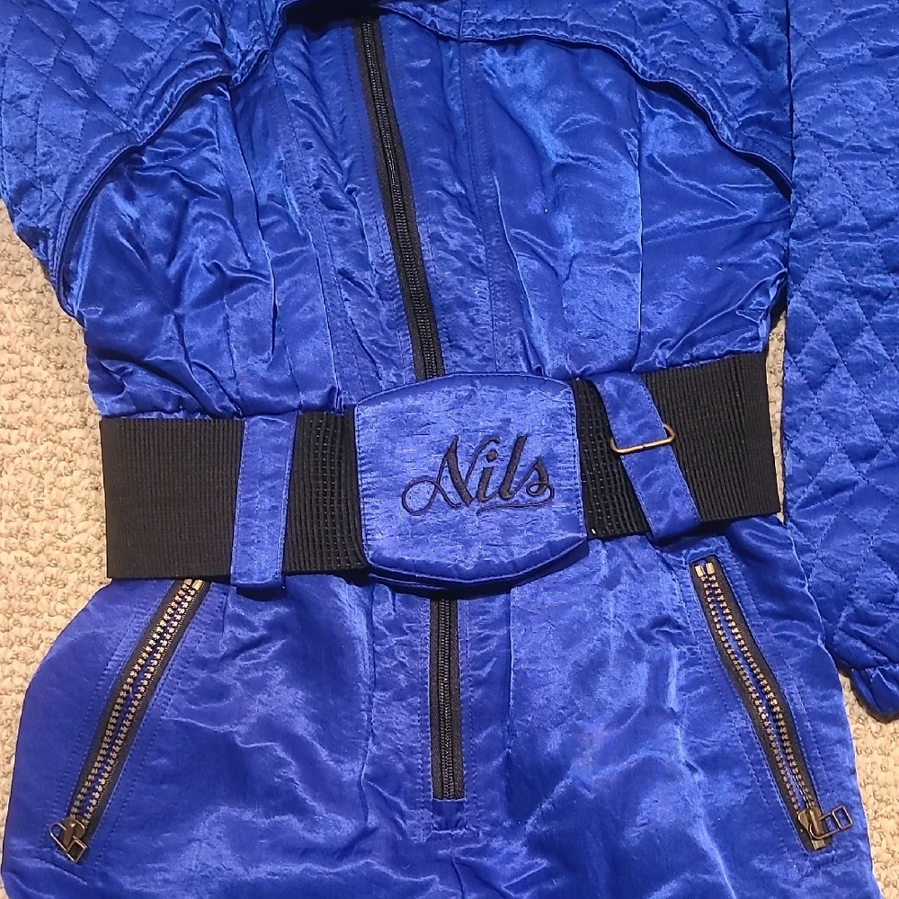 Vintage NILS Timberline One Piece Electric Blue Ski Suit 10 - Picture 2 of 7